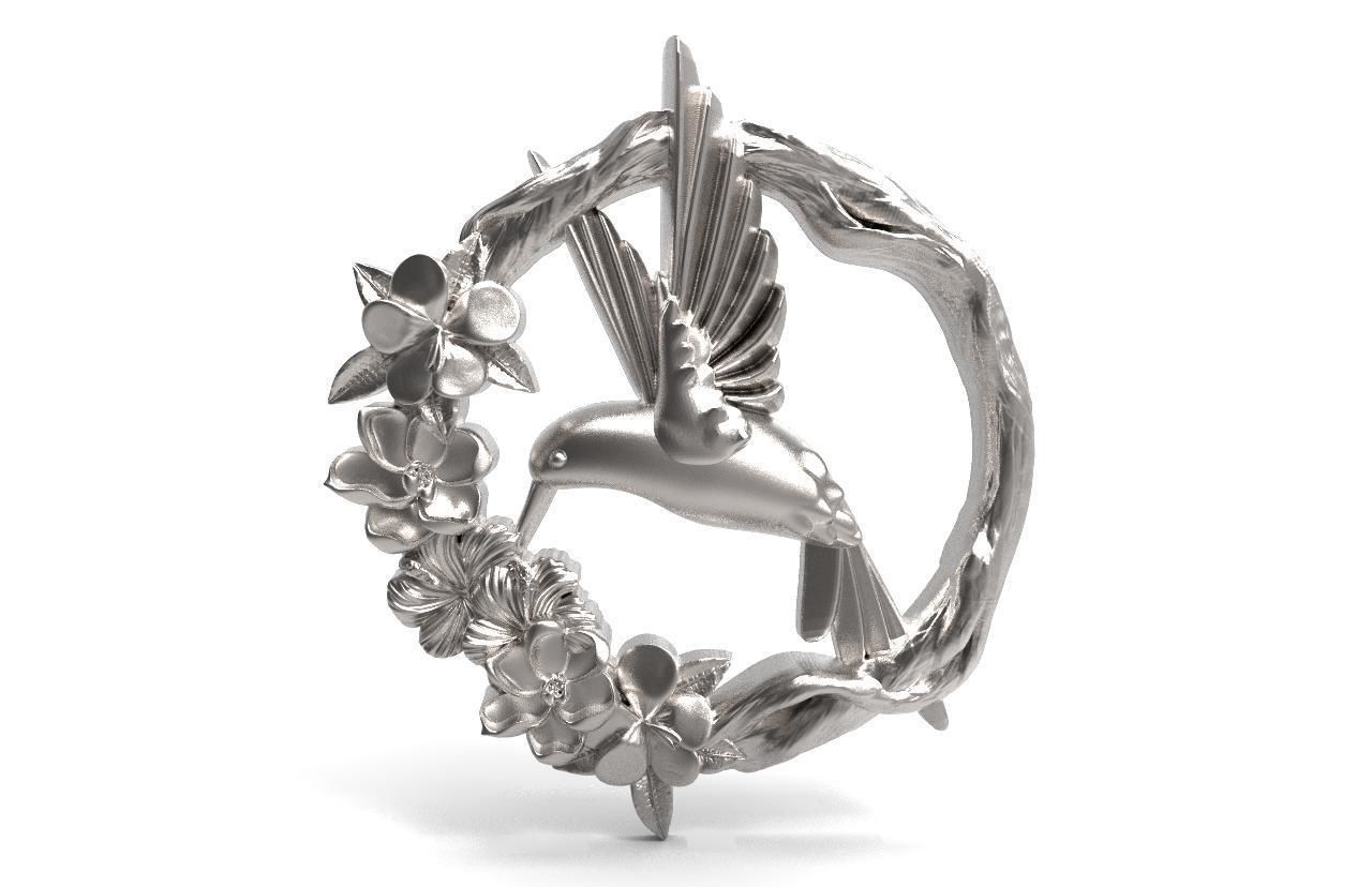 Hummingbird pendant 3D print model_4