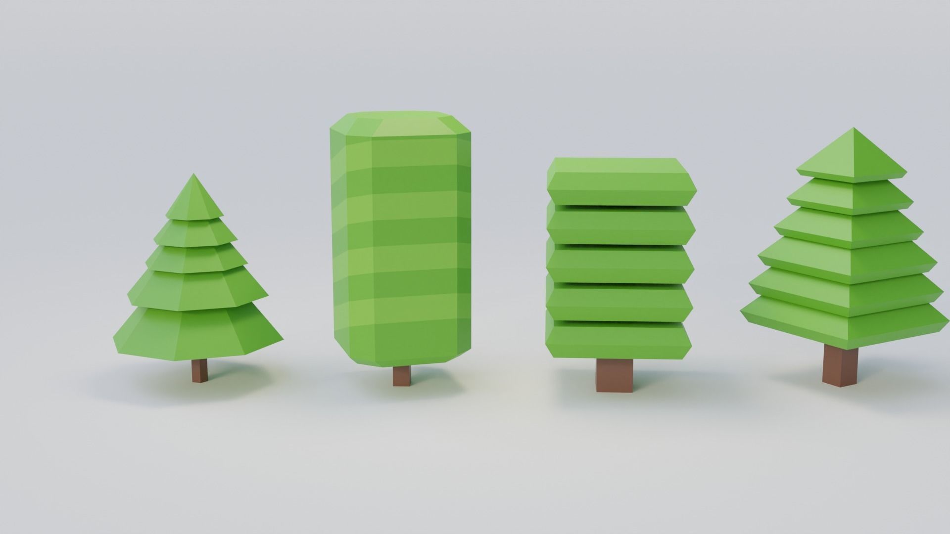Tree Pack Low-poly 3D model_2