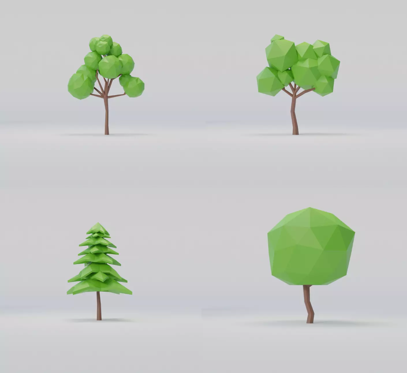 Tree Pack Low-poly 3D model_0