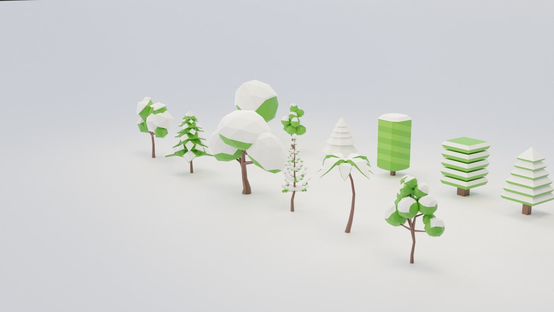 Tree Pack Low-poly 3D model_7