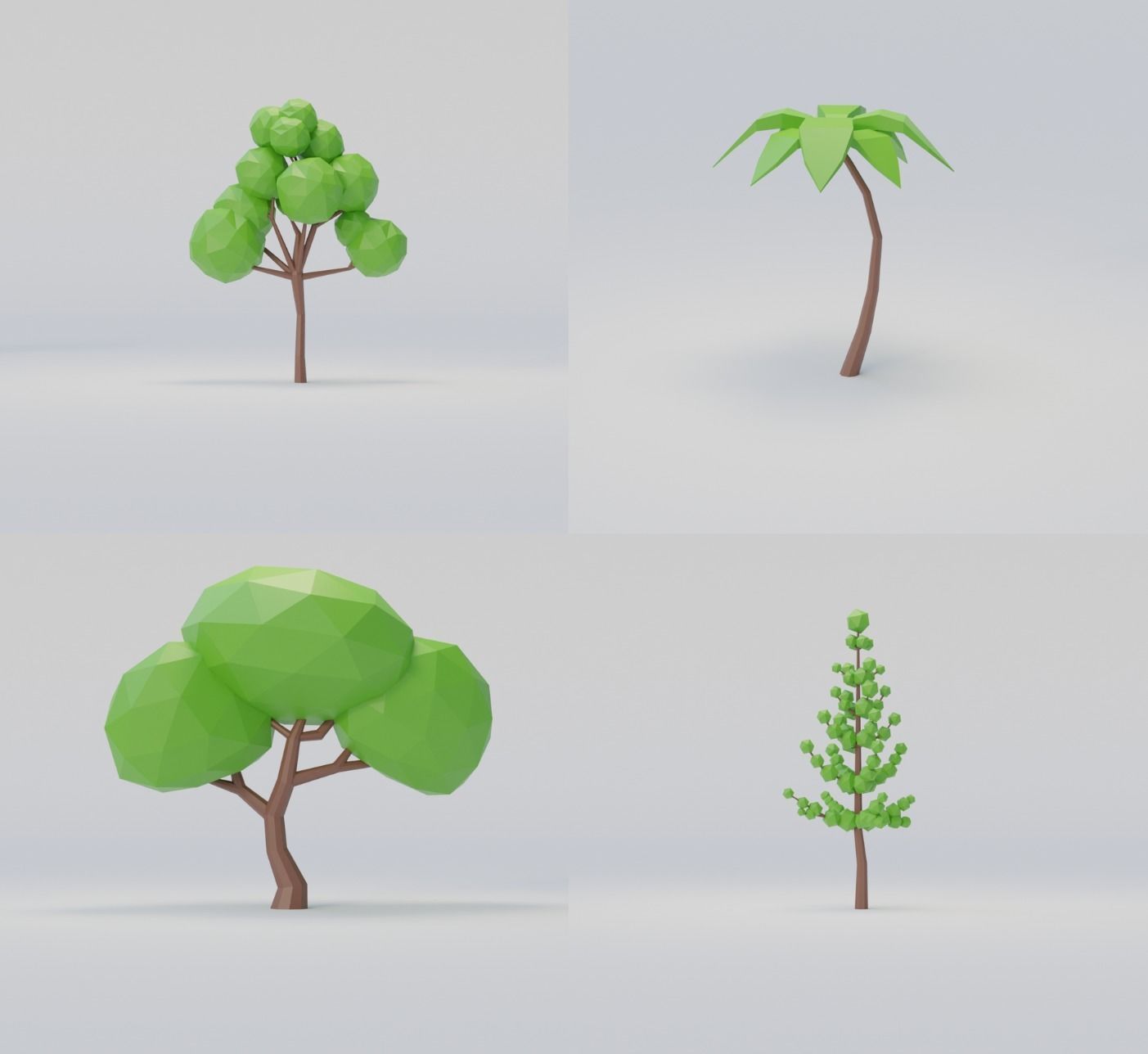 Tree Pack Low-poly 3D model_1