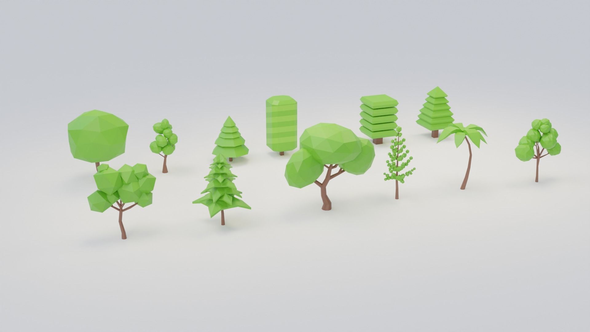 Tree Pack Low-poly 3D model_5