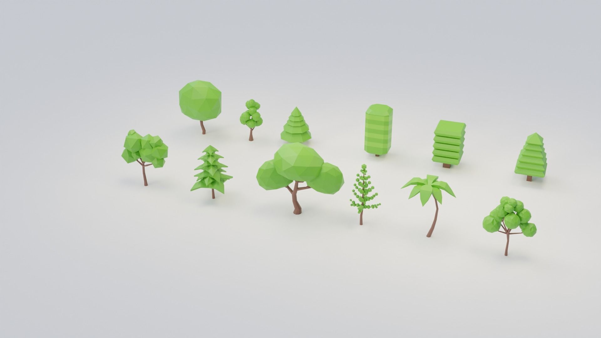 Tree Pack Low-poly 3D model_4