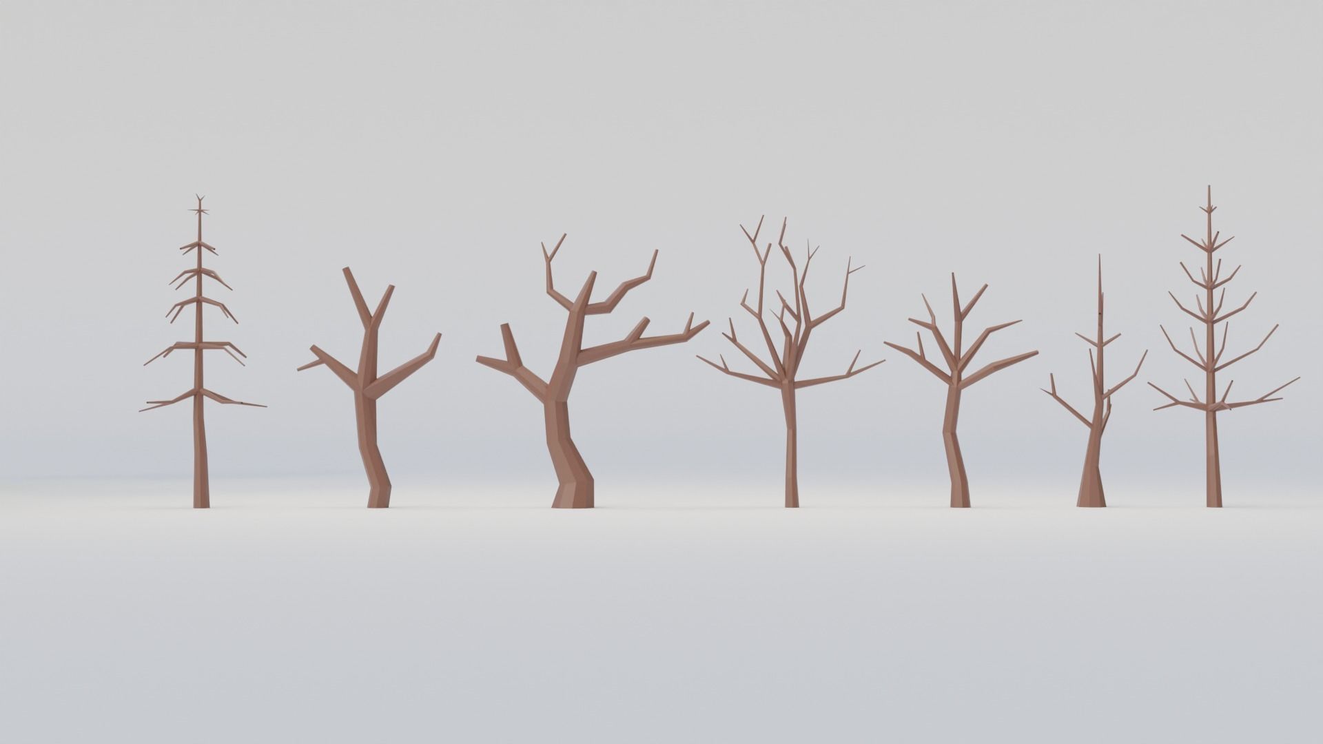Tree Pack Low-poly 3D model_3
