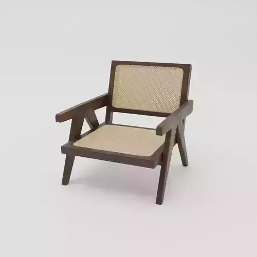 Wooden ratan armchair