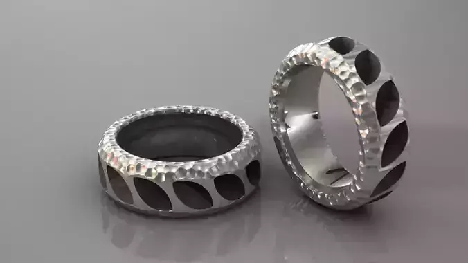 Ring 9 hammered wedding