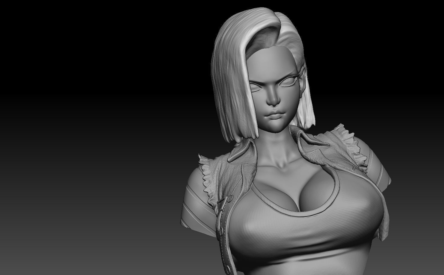 A18 Android 18 Real size bust printable Dragoball 3D print model_7