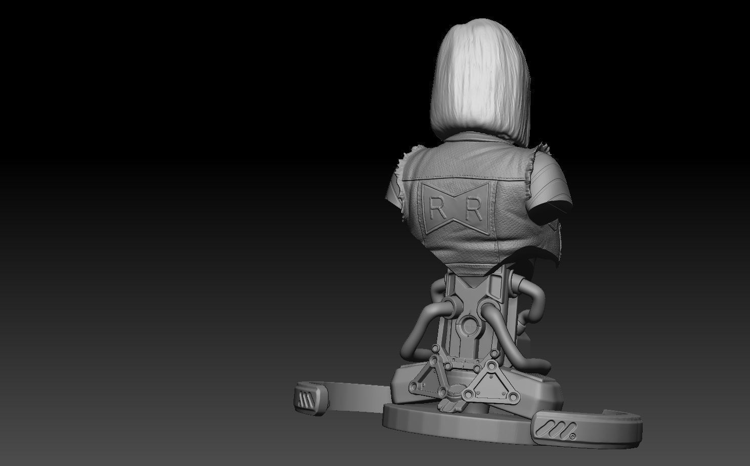 A18 Android 18 Real size bust printable Dragoball 3D print model_5