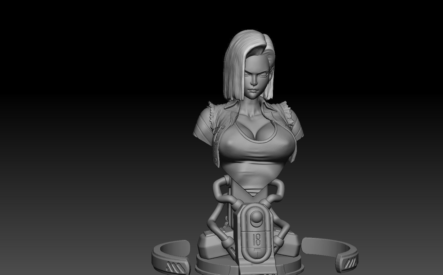 A18 Android 18 Real size bust printable Dragoball 3D print model_8