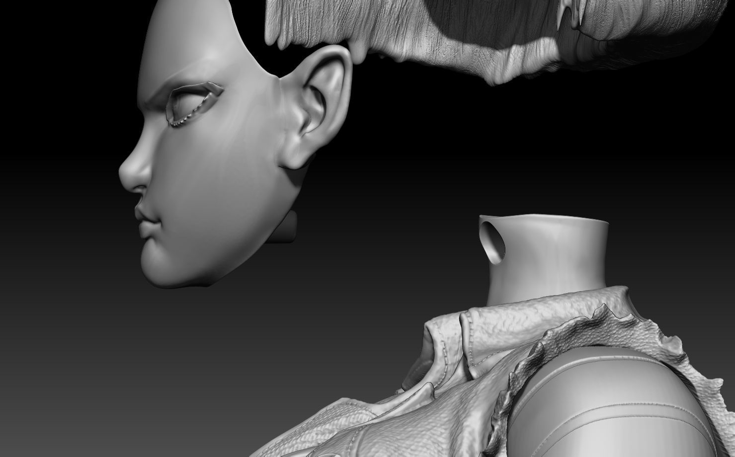 A18 Android 18 Real size bust printable Dragoball 3D print model_10