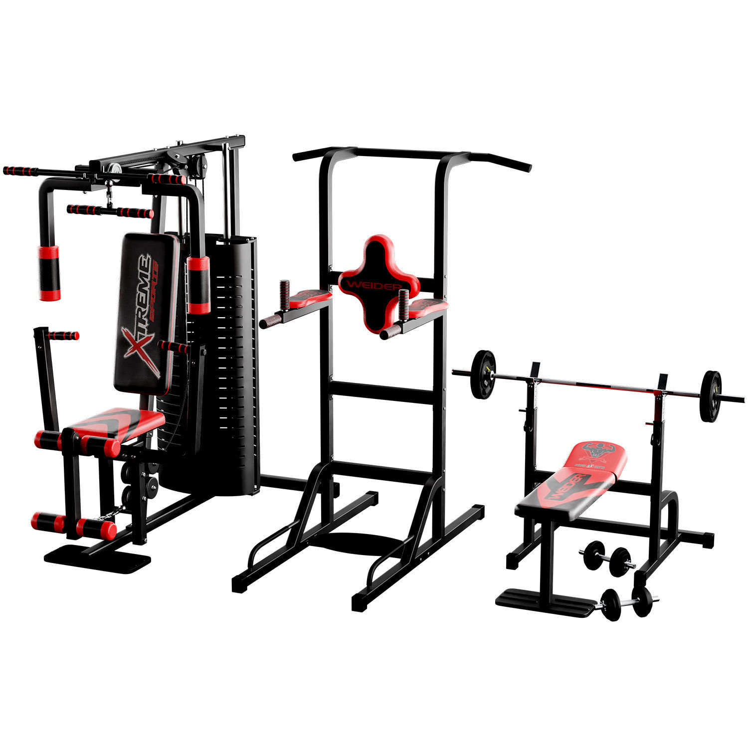 Set simulator horizontal bar barbell dumbbell Low-poly 3D model_1