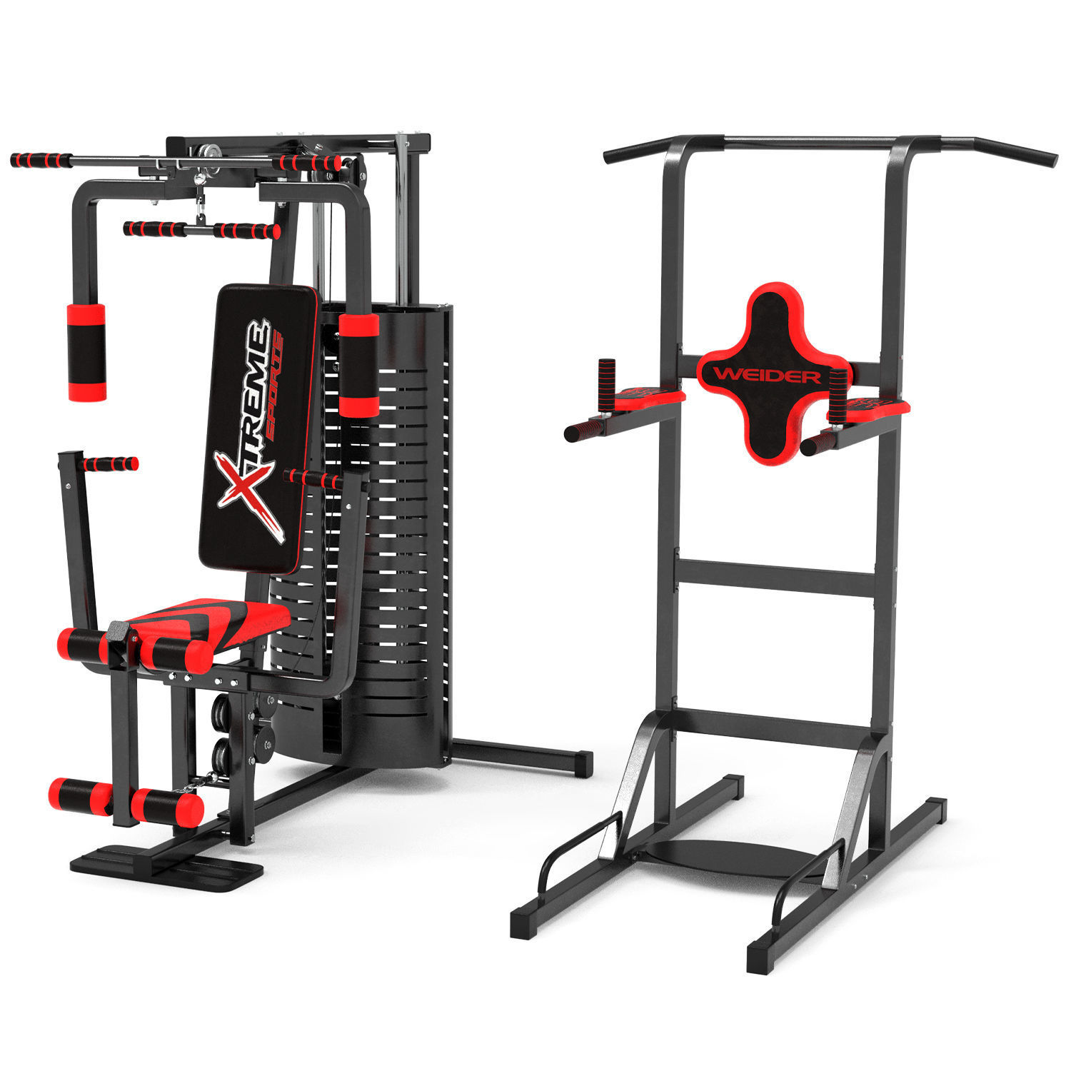 Set simulator horizontal bar barbell dumbbell Low-poly 3D model_5