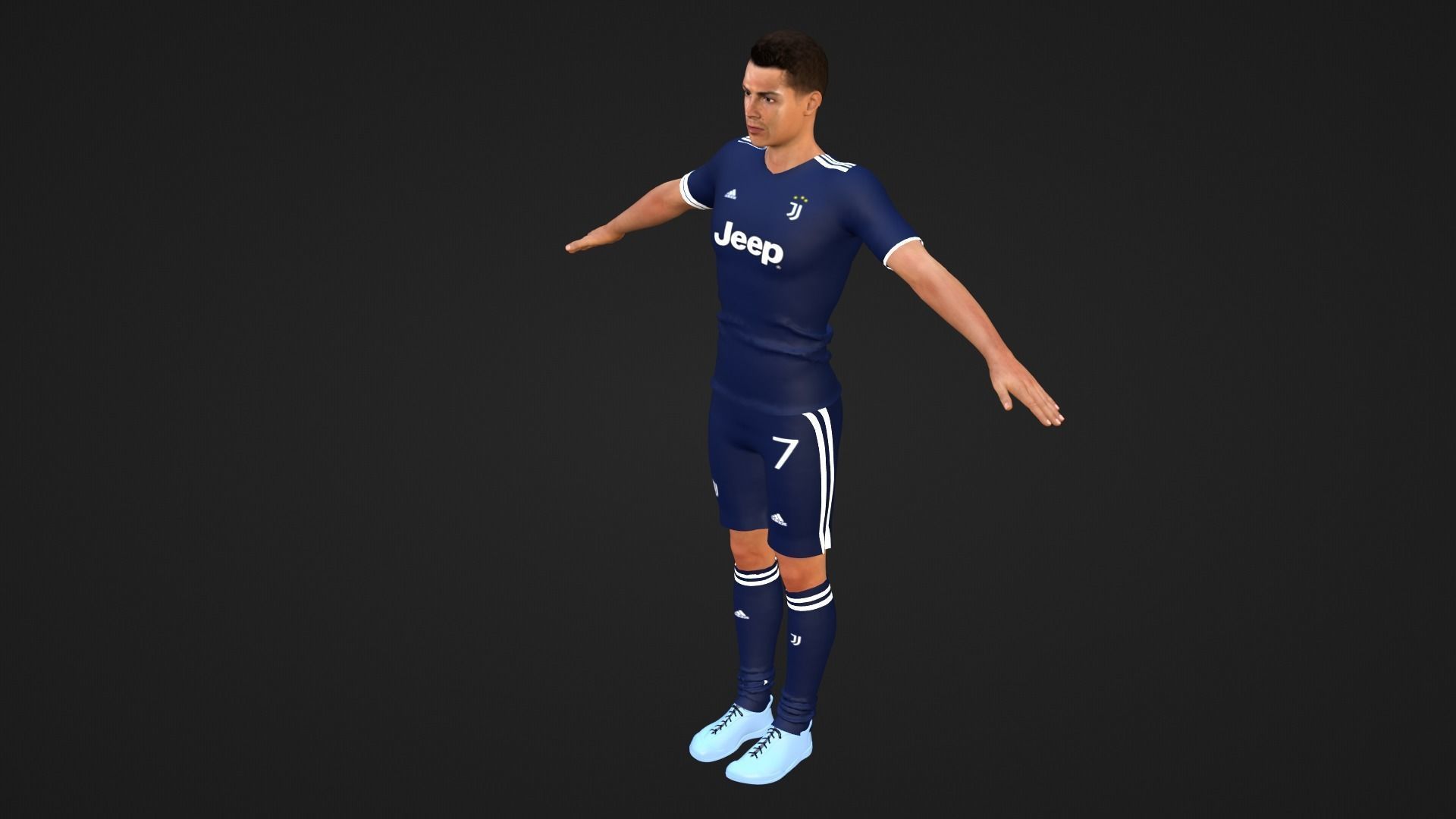 Cristiano Ronaldo - Juventus Low-poly 3D model_2