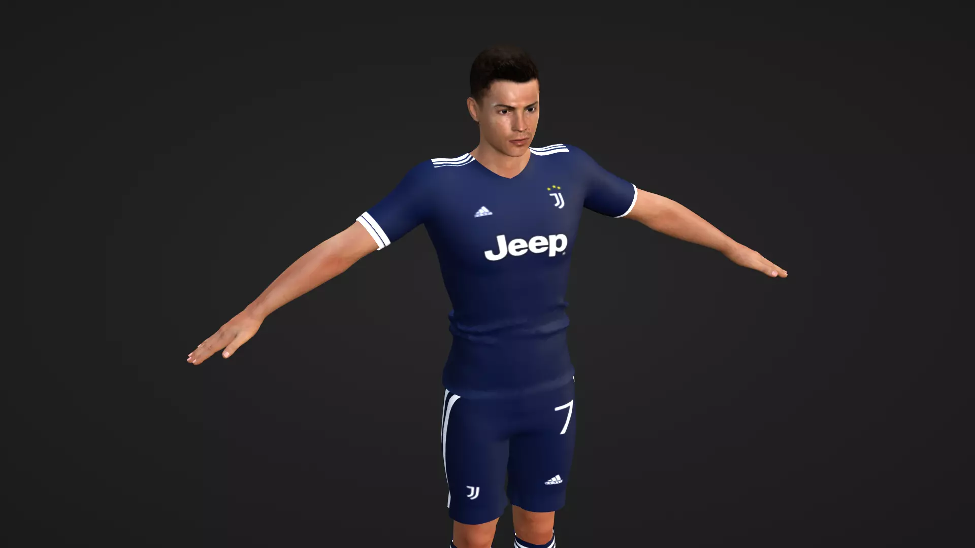 Cristiano Ronaldo - Juventus Low-poly 3D model_0