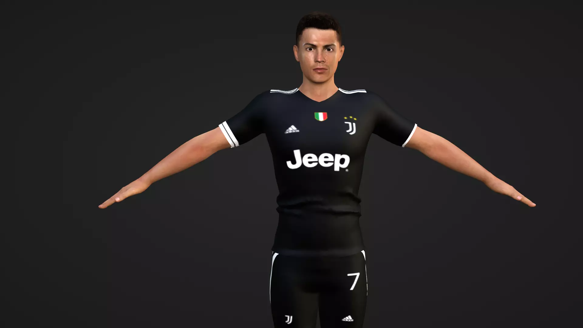 Cristiano Ronaldo - Juventus Low-poly 3D model_0