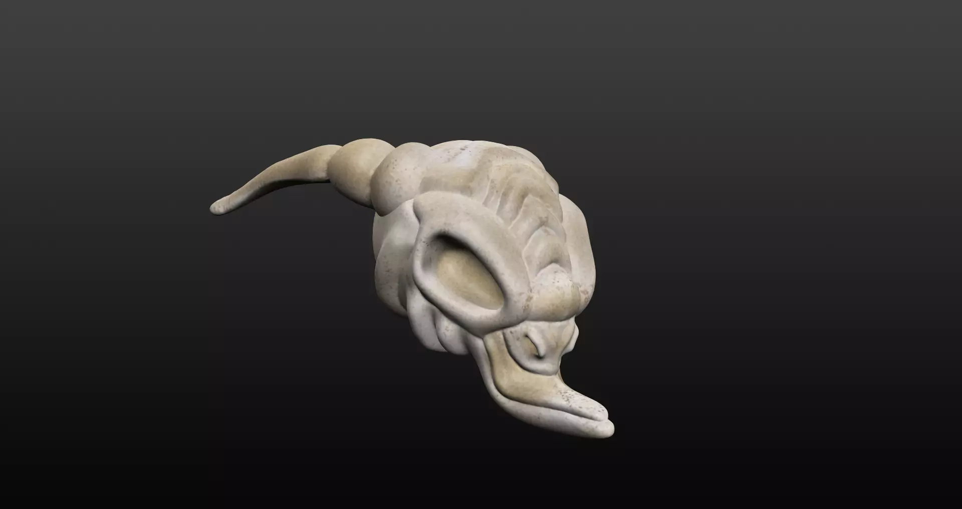 Skull goat head Low-poly 3D model_0