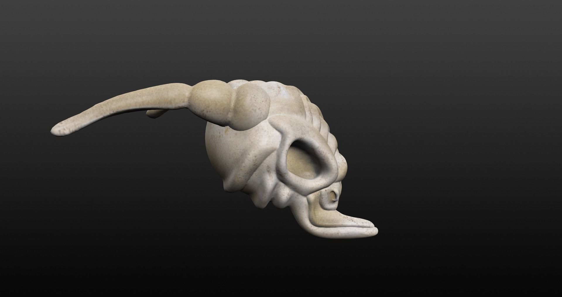Skull goat head Low-poly 3D model_4