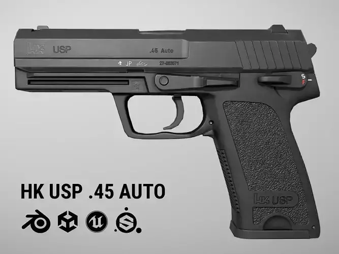 HK USP 45 Auto Low-poly 3D model