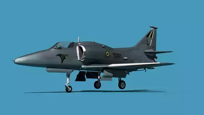 Douglas A-4M Skyhawk V00 Bare Metal 3D model