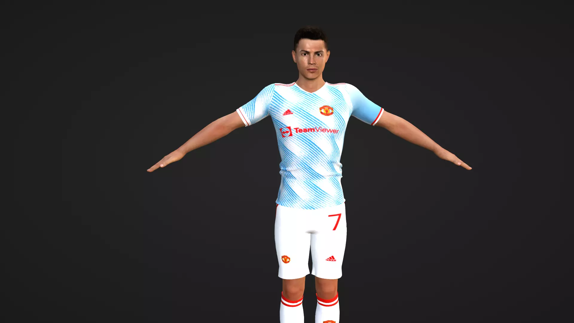 Cristiano Ronaldo - Manchester United Low-poly 3D model_0