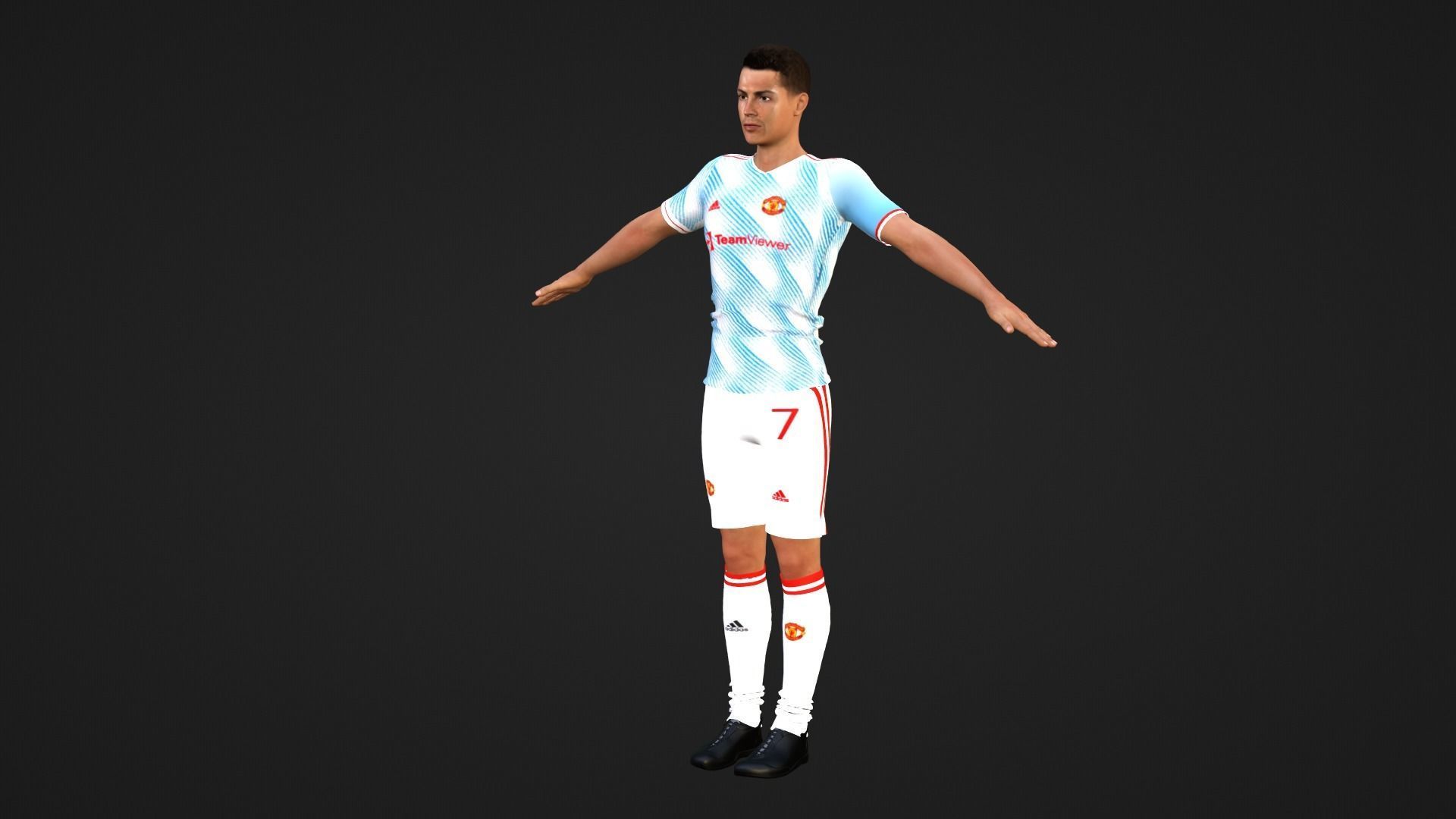 Cristiano Ronaldo - Manchester United Low-poly 3D model_4