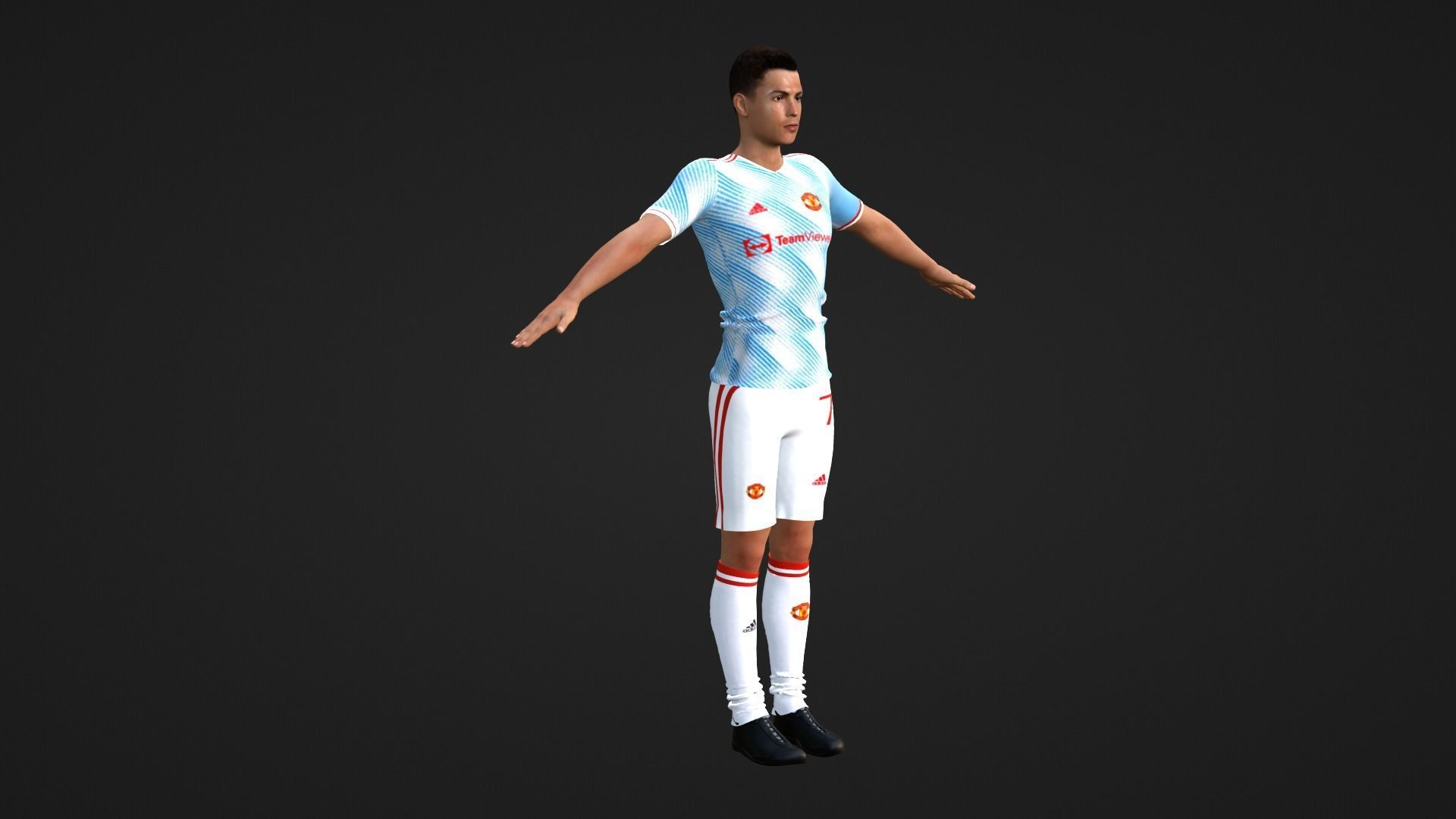 Cristiano Ronaldo - Manchester United Low-poly 3D model_3
