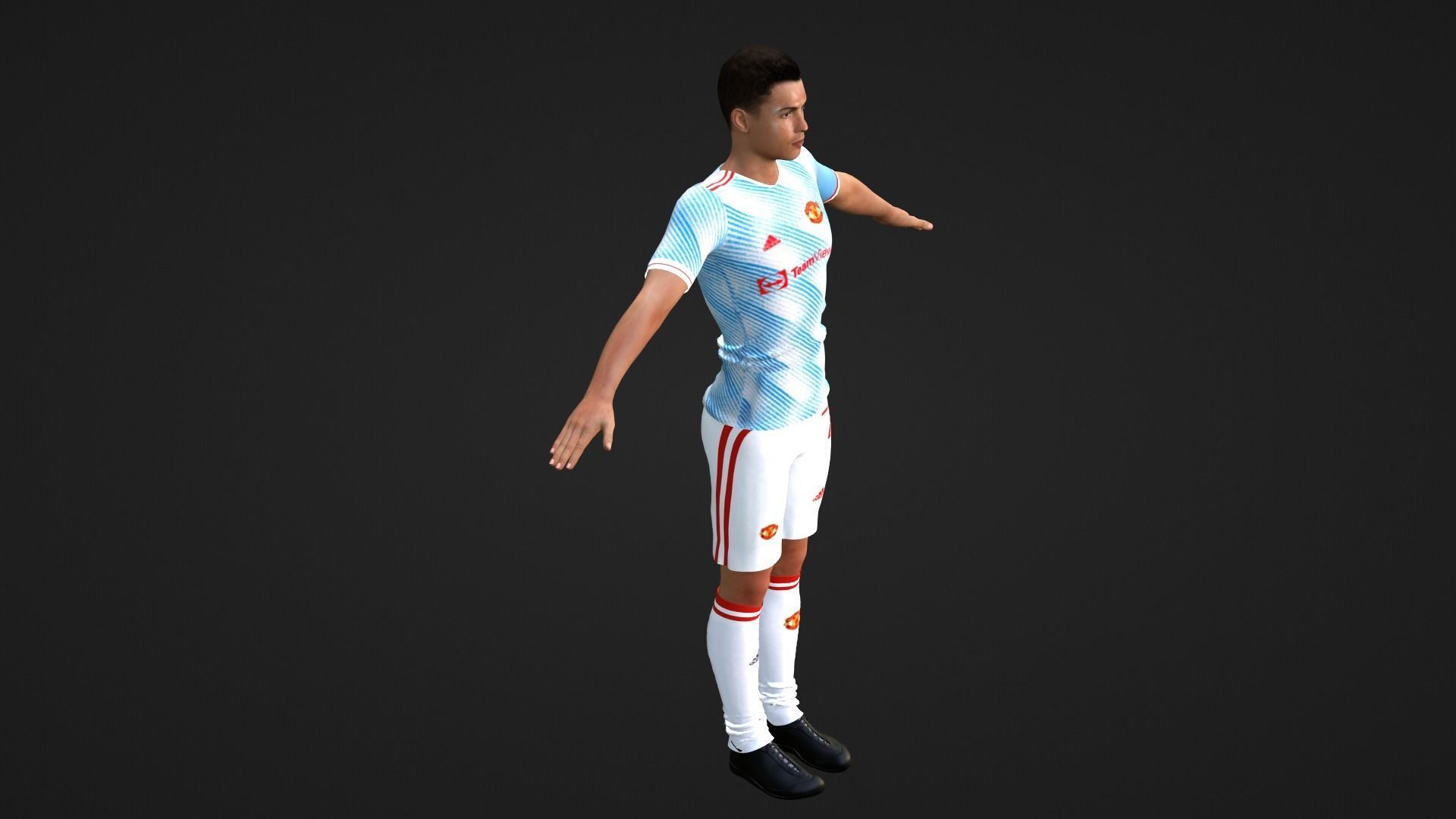 Cristiano Ronaldo - Manchester United Low-poly 3D model_2