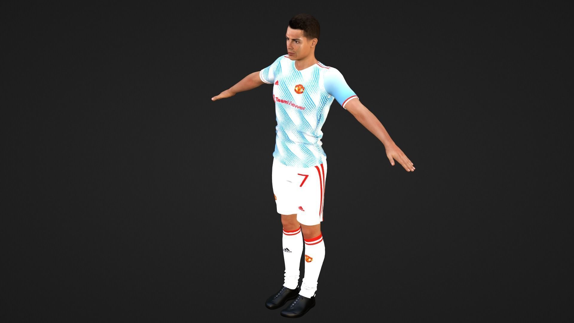 Cristiano Ronaldo - Manchester United Low-poly 3D model_1