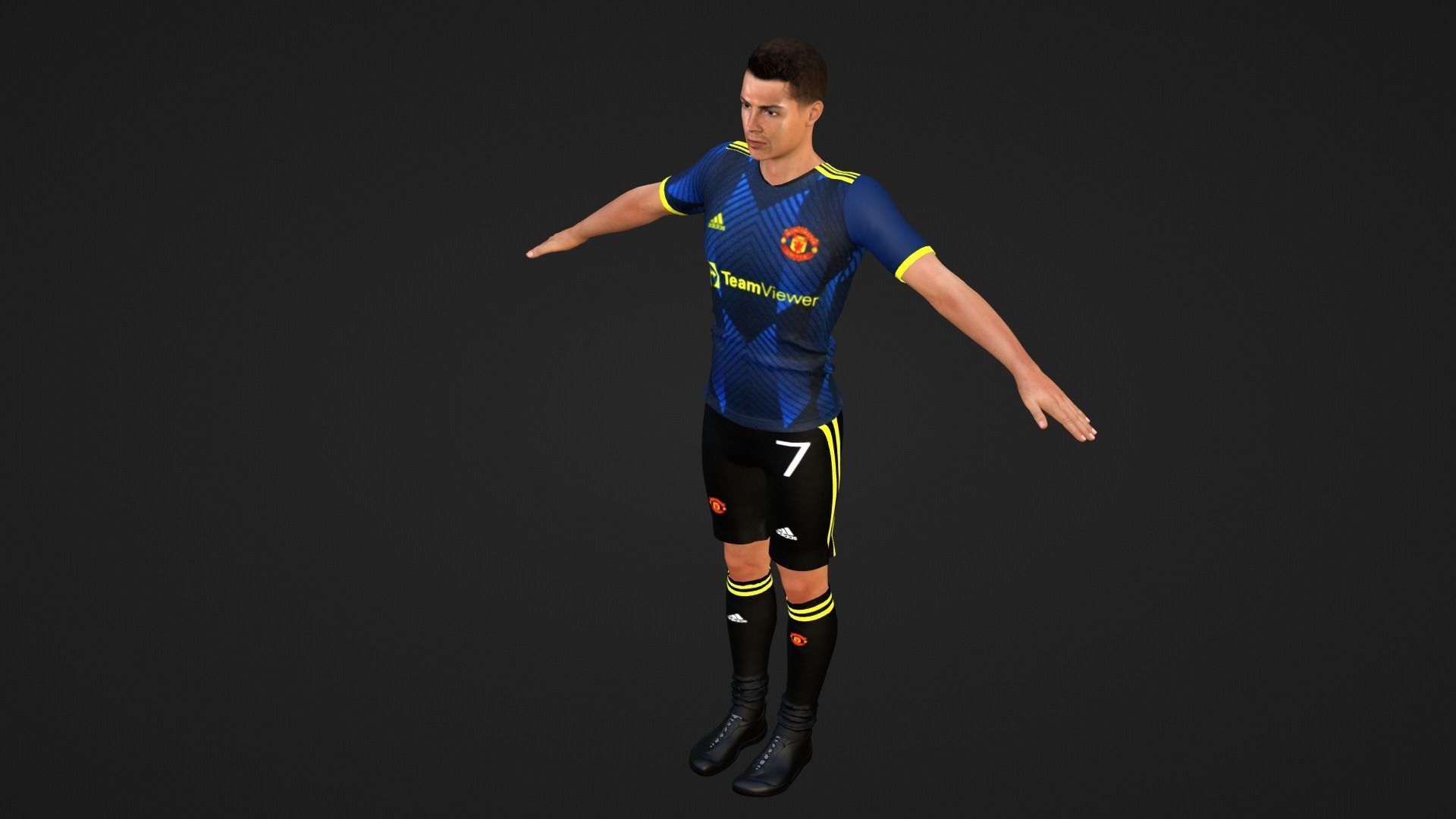 Cristiano Ronaldo - Manchester United Low-poly 3D model_1