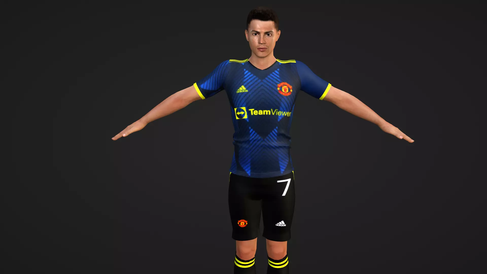 Cristiano Ronaldo - Manchester United Low-poly 3D model_0