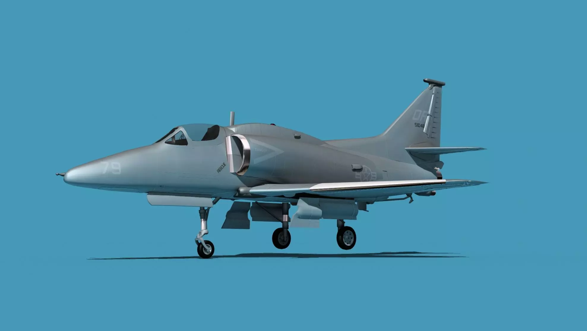 Douglas A-4M Skyhawk V01 USN 3D model_0