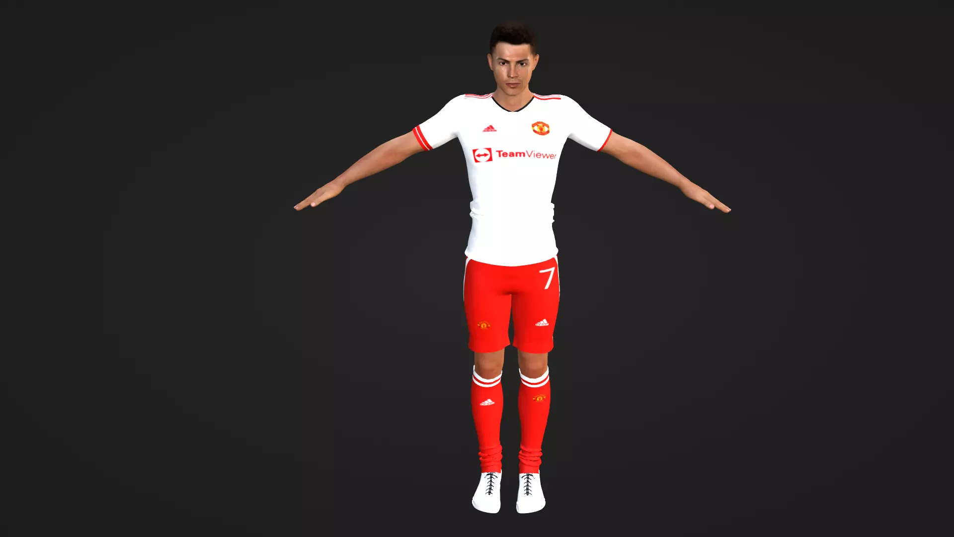Cristiano Ronaldo - Manchester United Low-poly 3D model