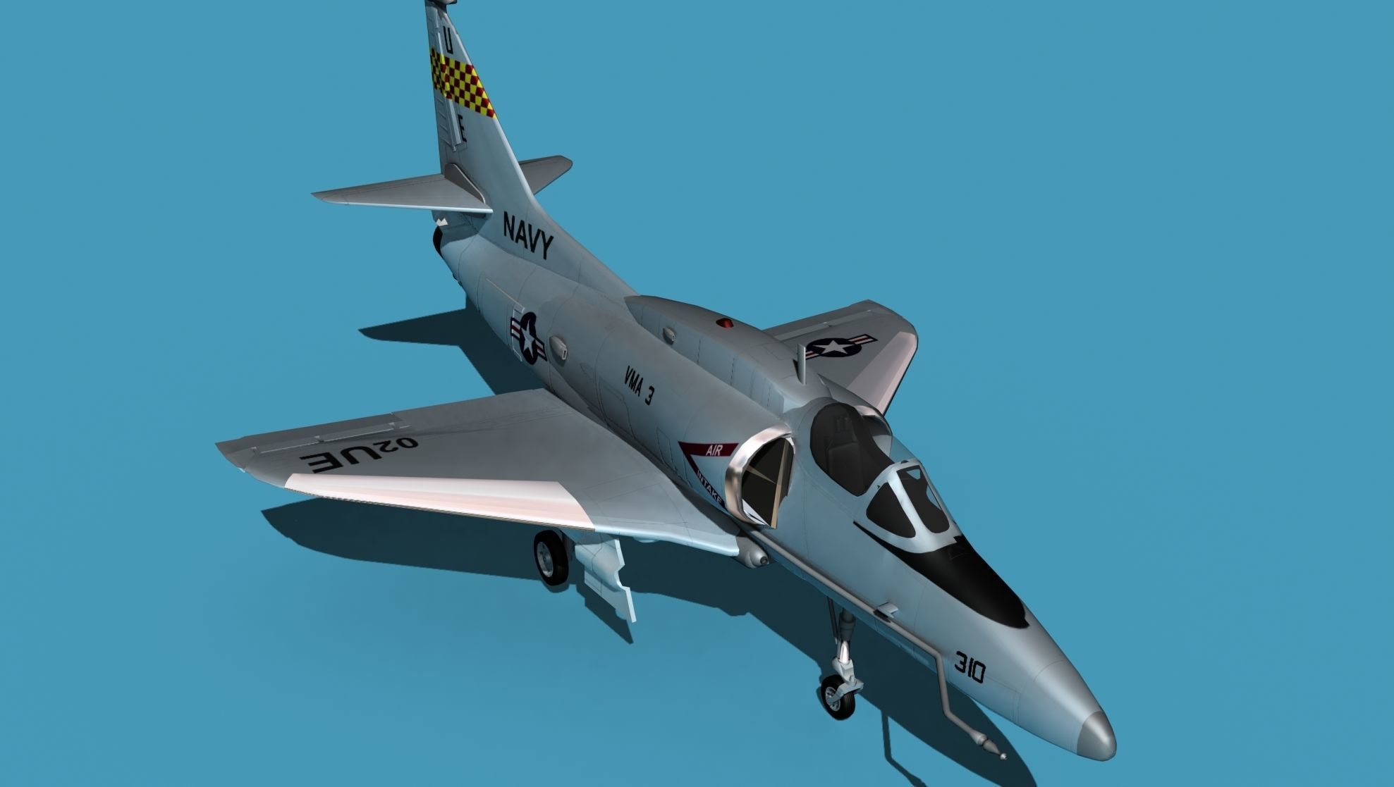 Douglas A-4M Skyhawk V04 USN 3D model_22