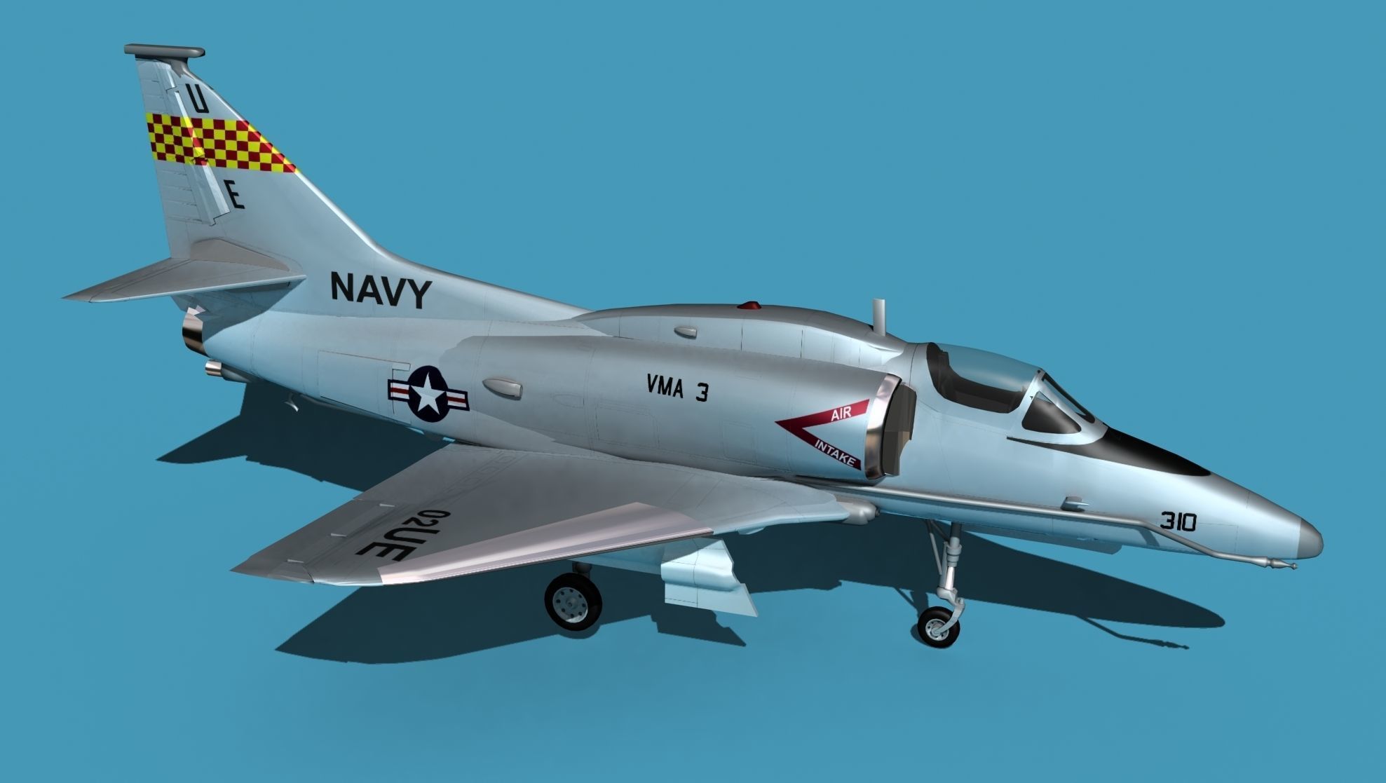 Douglas A-4M Skyhawk V04 USN 3D model_21