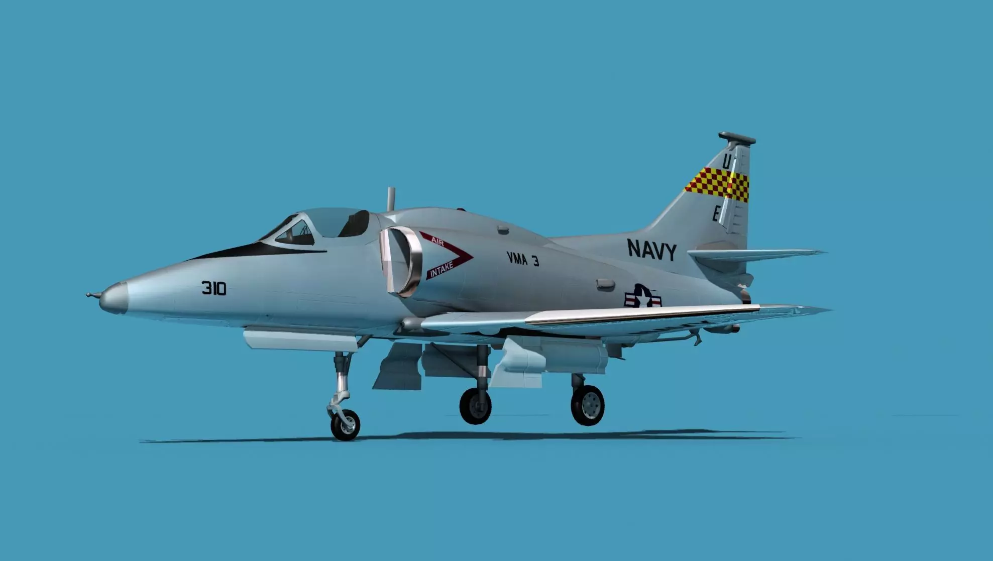 Douglas A-4M Skyhawk V04 USN 3D model_0