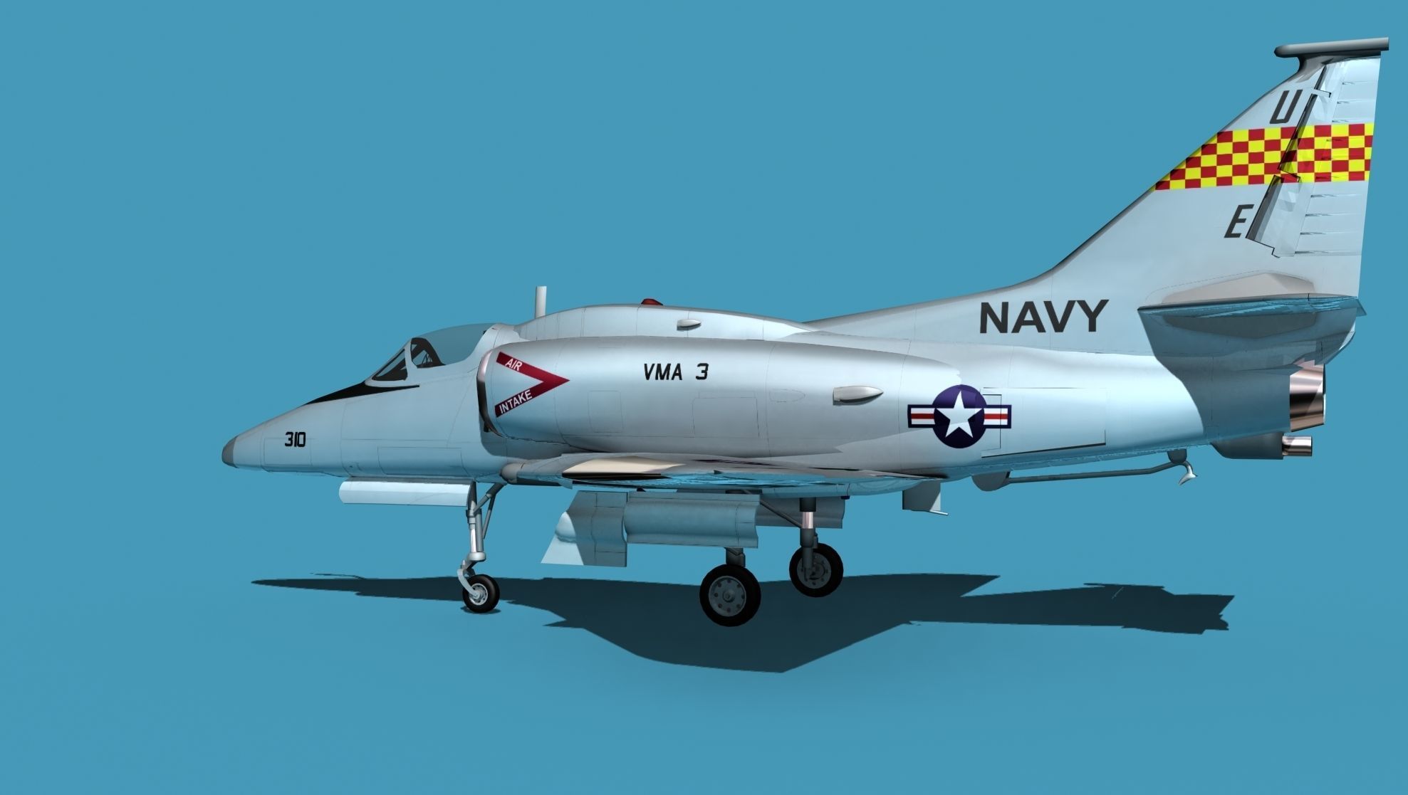 Douglas A-4M Skyhawk V04 USN 3D model_16
