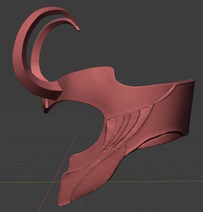 Loki Crown Helmet with Horns 3D print model_3