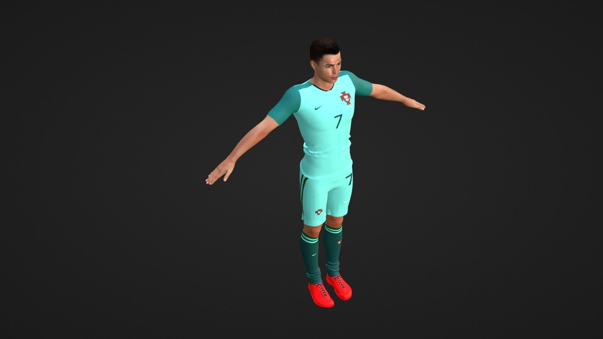Cristiano Ronaldo - Portugal Low-poly 3D model_3