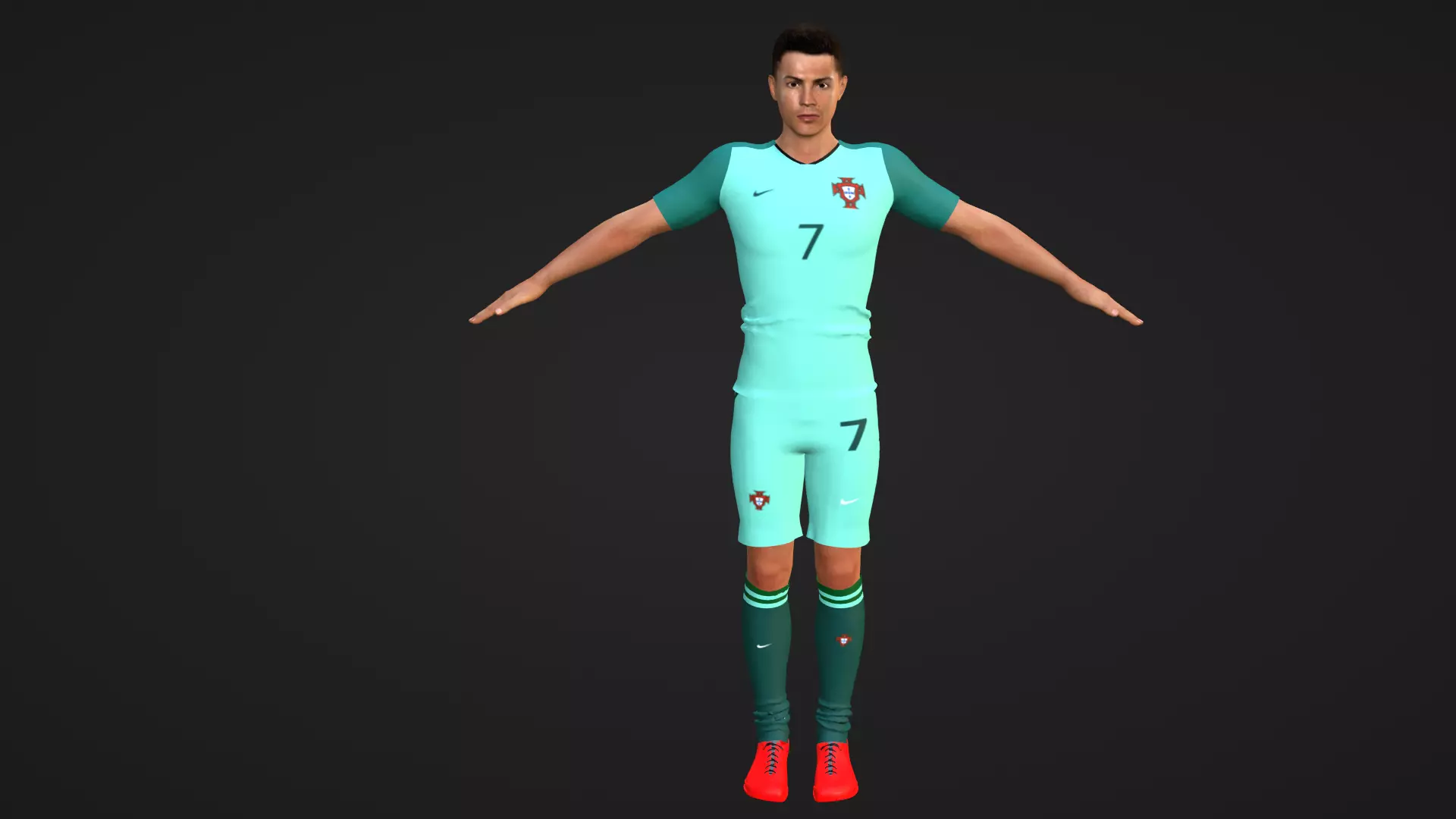 Cristiano Ronaldo - Portugal Low-poly 3D model_0