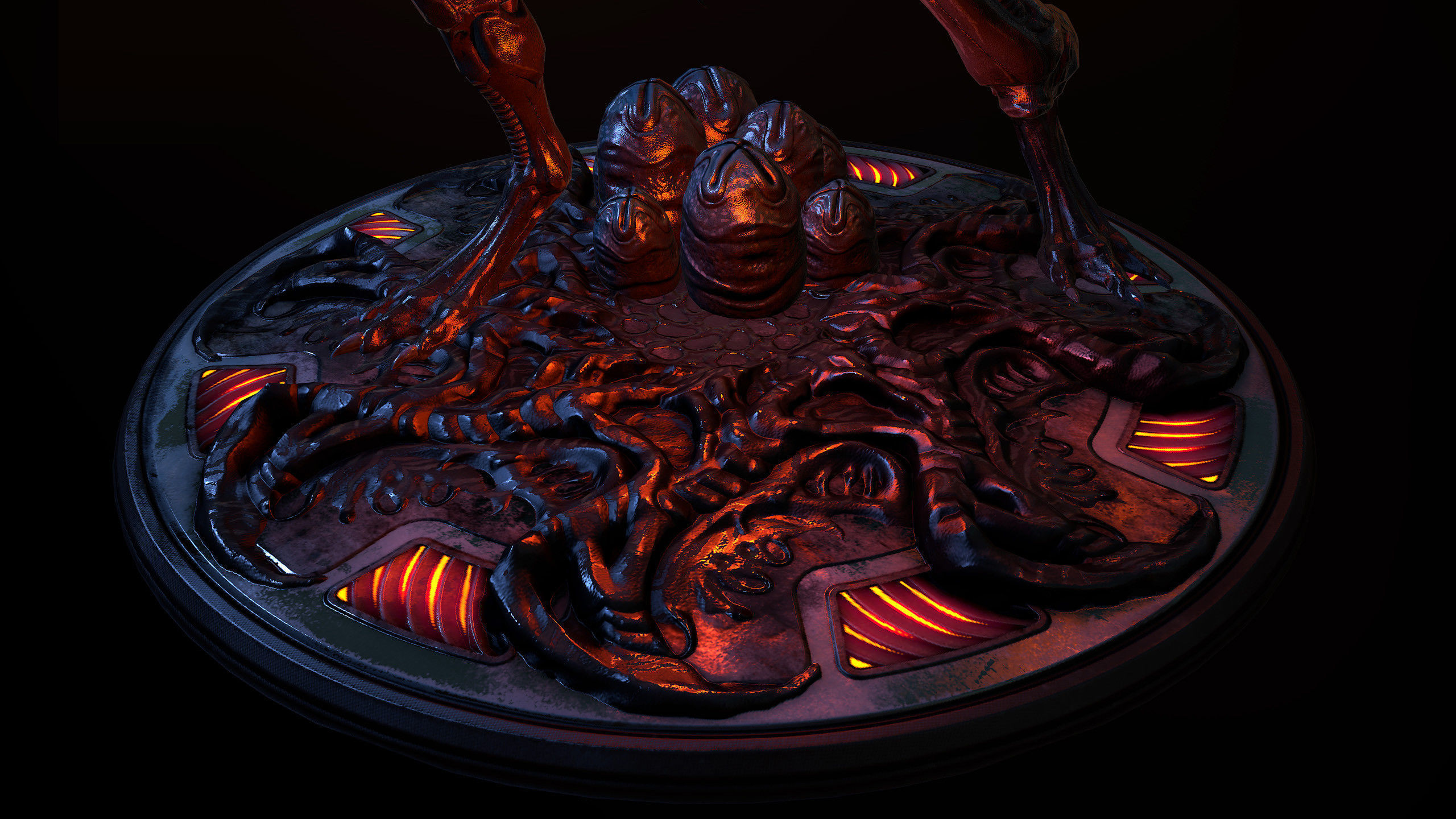 Queen Alien Low-poly 3D model_4