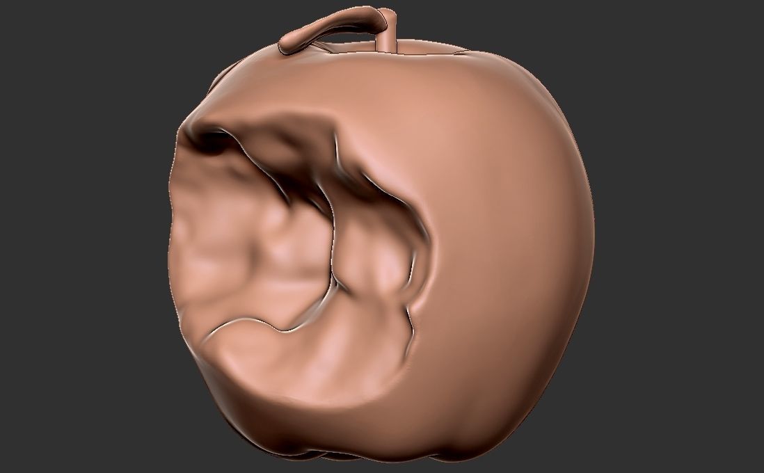 Caricature of apple getting angry for being bitten 3D print model_4