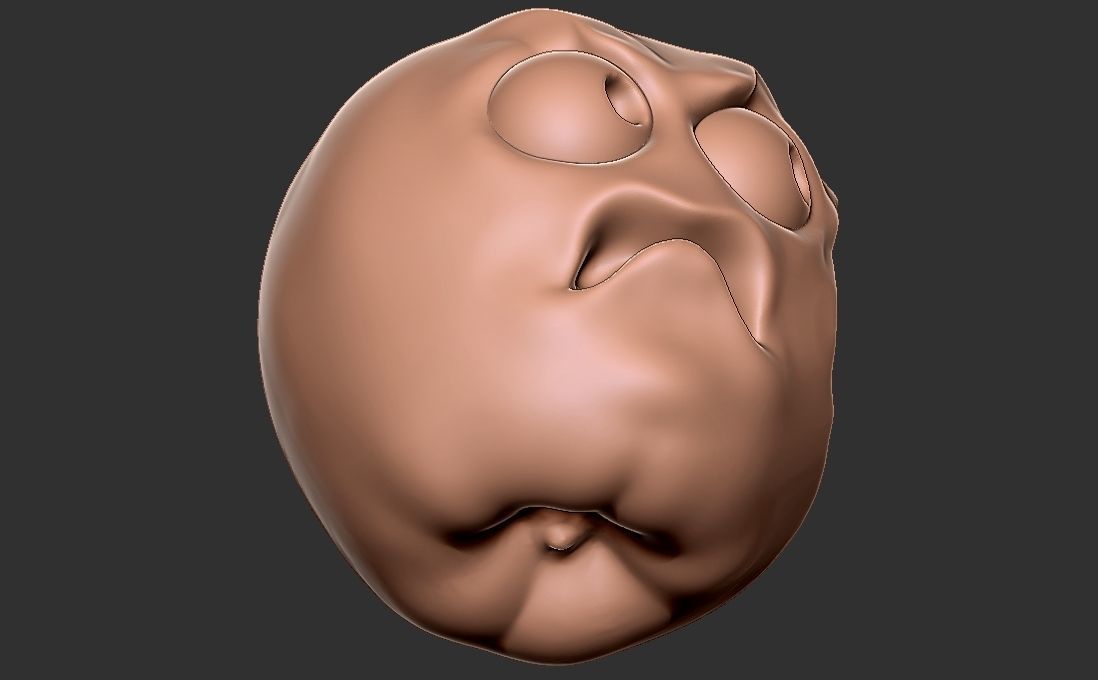 Caricature of apple getting angry for being bitten 3D print model_12