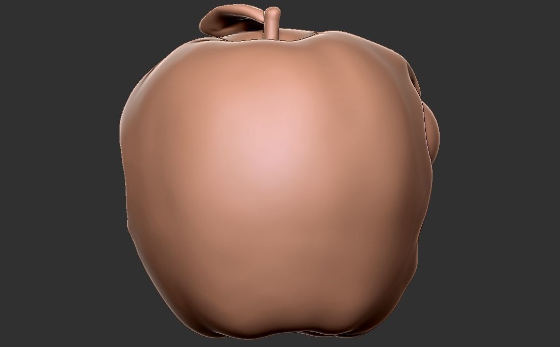 Caricature of apple getting angry for being bitten 3D print model_6