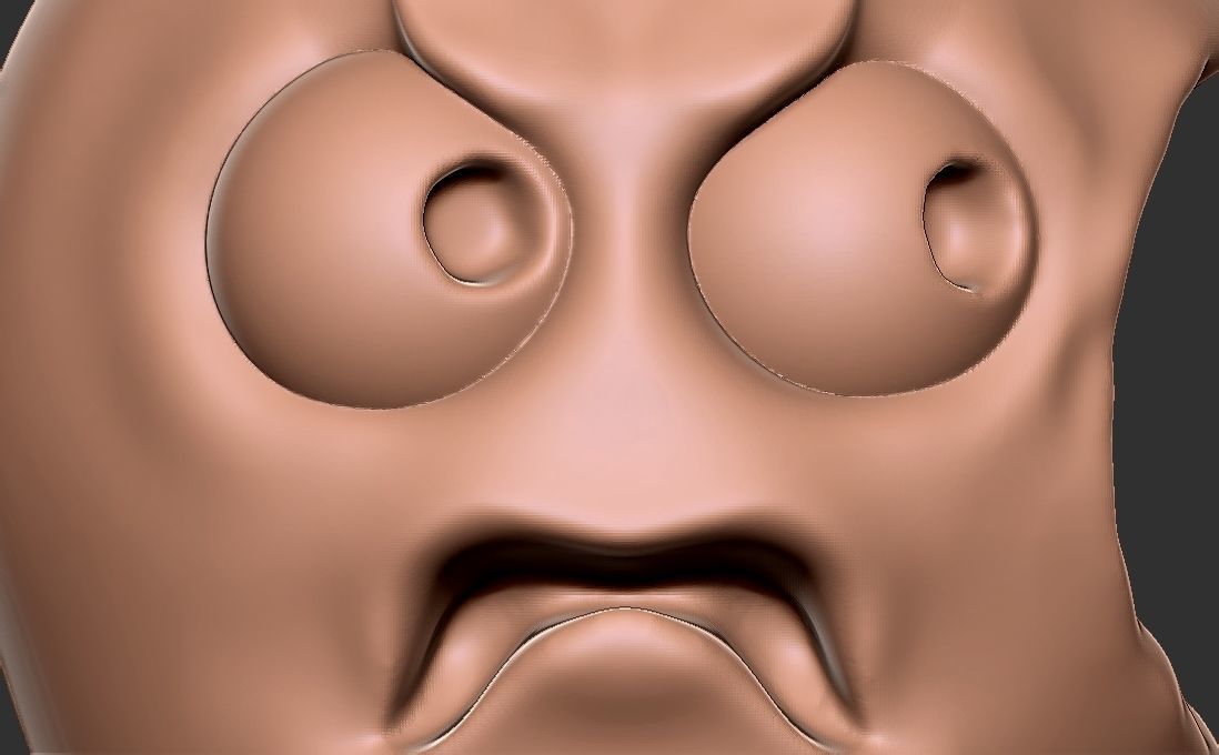 Caricature of apple getting angry for being bitten 3D print model_17