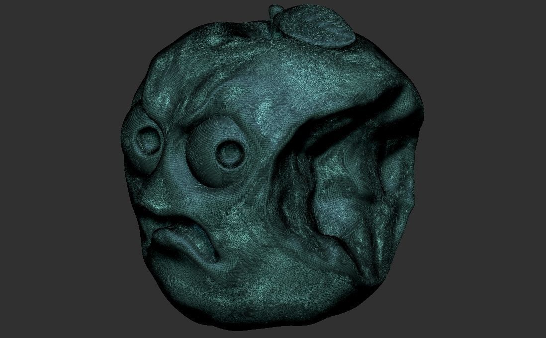 Caricature of apple getting angry for being bitten 3D print model_21