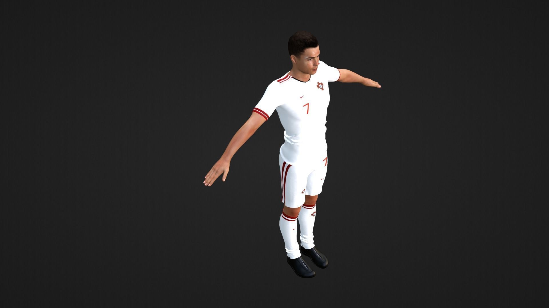 Cristiano Ronaldo - Portugal Low-poly 3D model_3