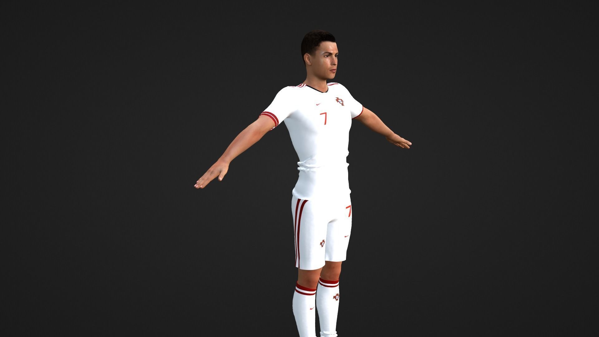 Cristiano Ronaldo - Portugal Low-poly 3D model_2