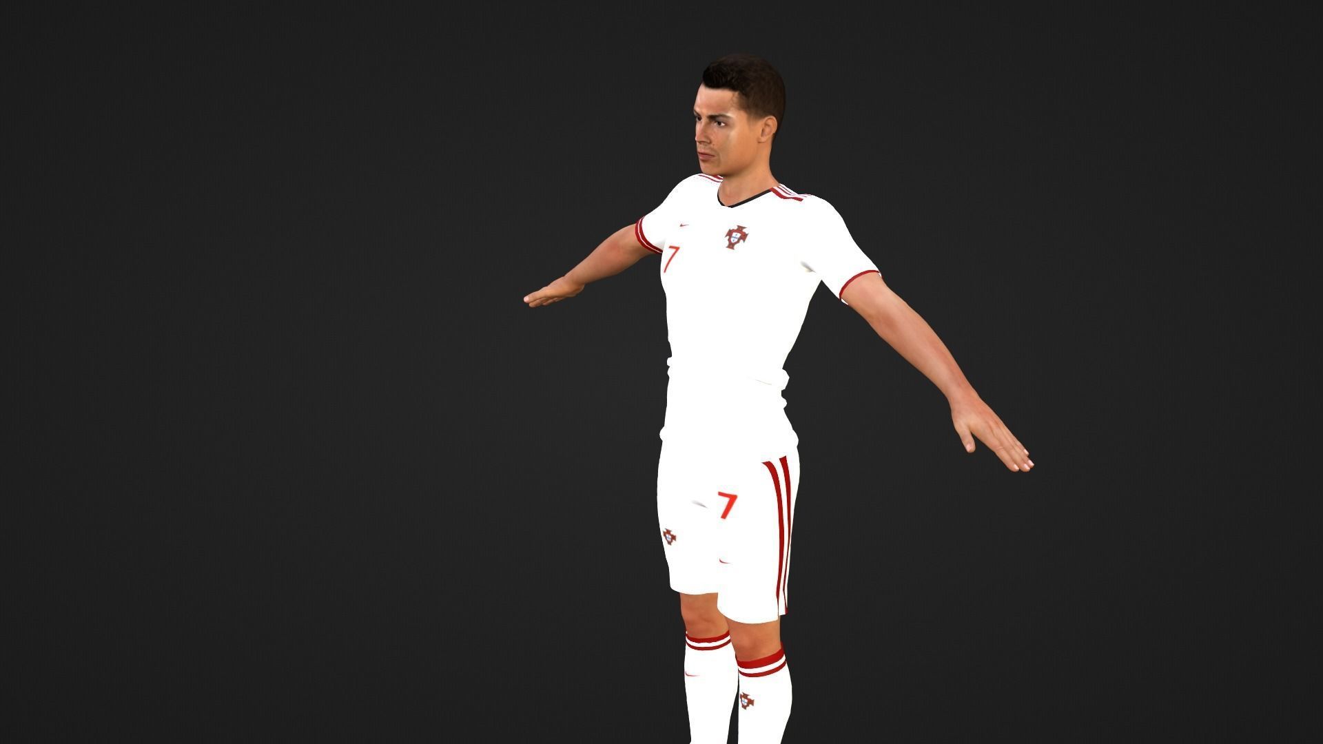 Cristiano Ronaldo - Portugal Low-poly 3D model_1