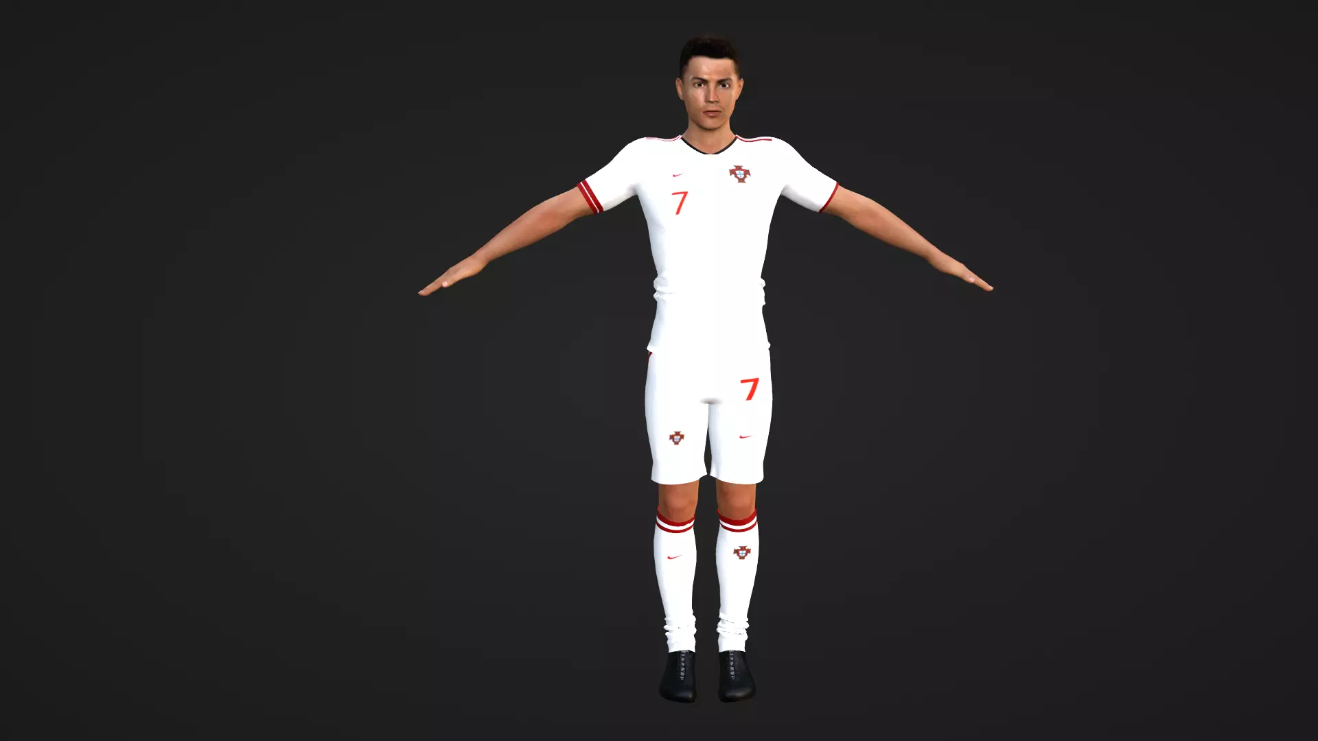 Cristiano Ronaldo - Portugal Low-poly 3D model_0