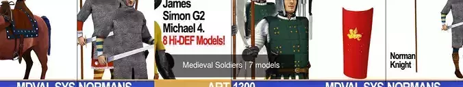Medieval Soldiers 3D Model Collection
